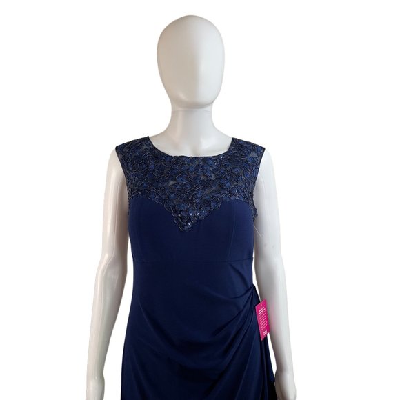 R&M Richards Blue Formal Sleeveless Long Dress - Picture 3 of 10